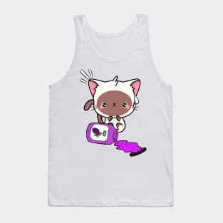 Naughty White Cat Spills a jar of grape jam! Tank Top